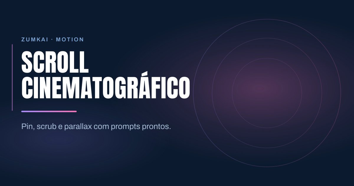 Capa escura em azul-marinho com o título GSAP ScrollTrigger + Lenis com Claude Code em tipografia condensada, régua em degradê violeta e rosa, e anéis concêntricos à direita.